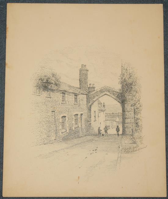 C B Chappell (19th C.) Topographical views of York Gate, Broadstairs, Sandwich Bridge, Sadlers Wells Theatre, largest 12.5 x 18in., unf